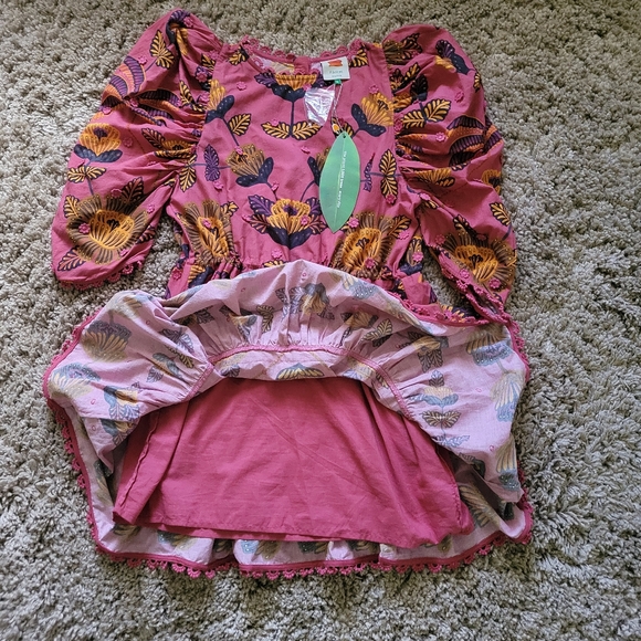 NWT Farm Rio Living Bloom Blush Short Sleeve Mini Dress - Picture 8 of 16